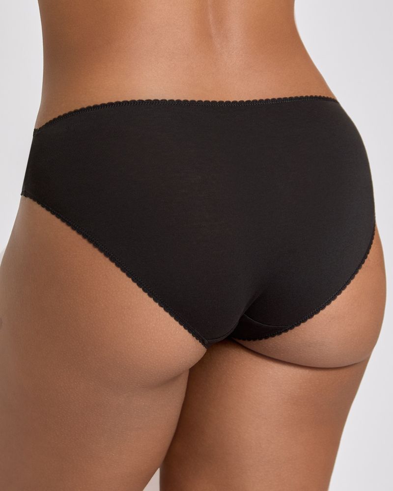 Lace Top Cotton High Leg Brief - Pack Of 5