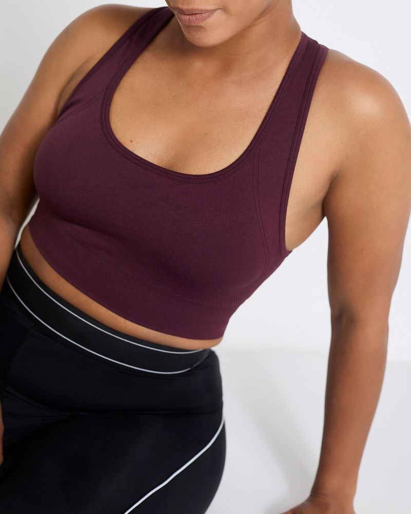Seamless Ribbed Sports Bra Top