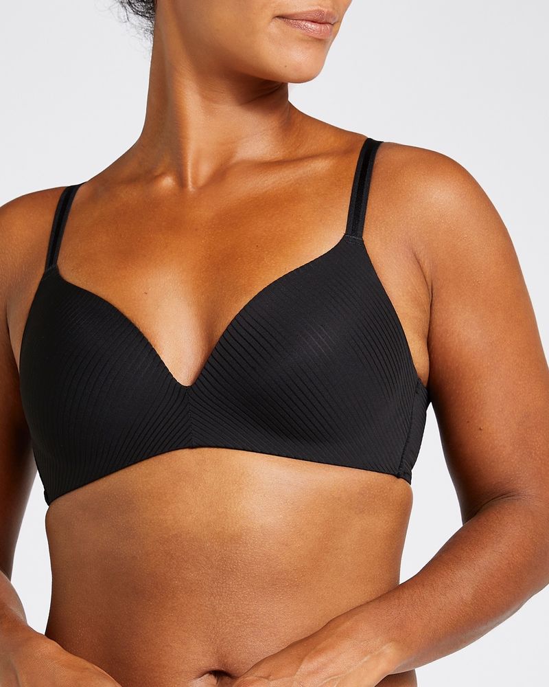 Stripe Non-Wired Soft Padded T-Shirt Bra