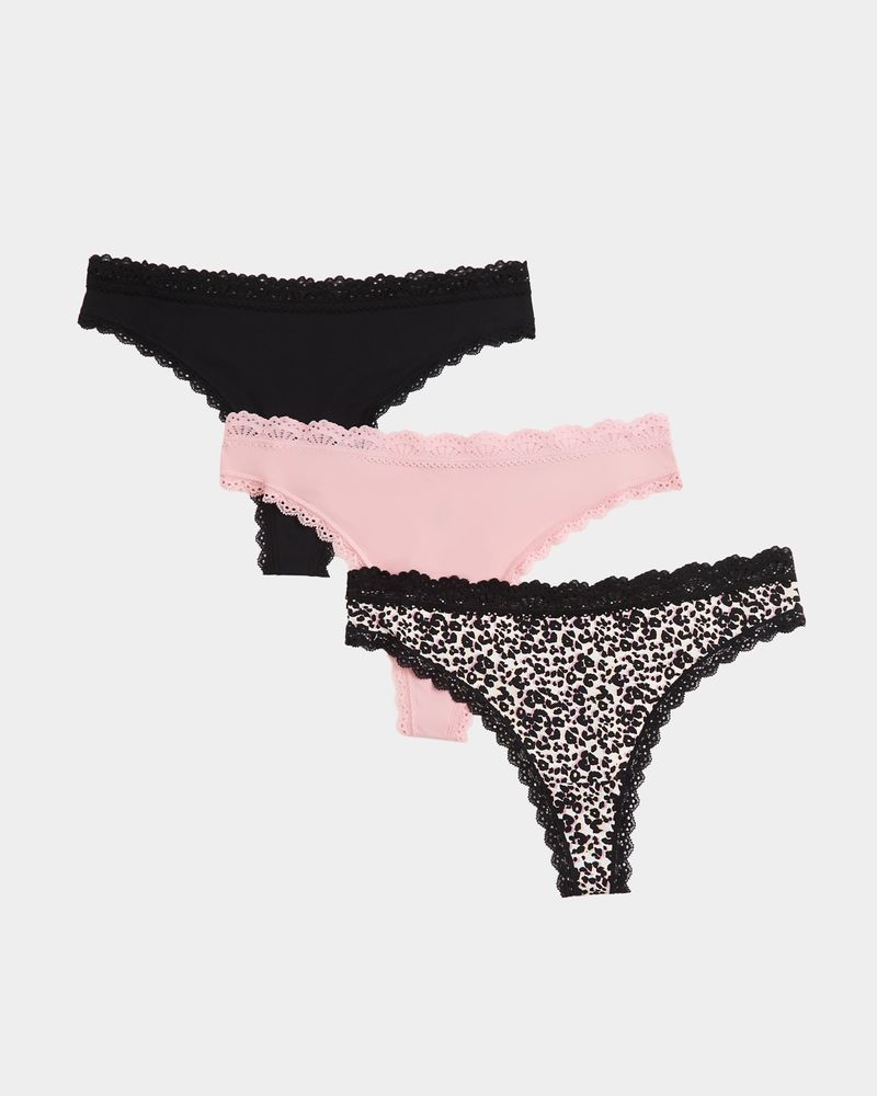 Lace Thongs - Pack Of 3