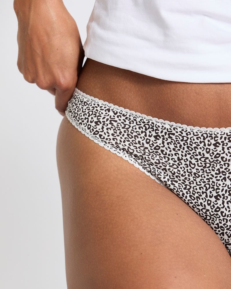 Print Cotton-Rich Thongs - Pack Of 5