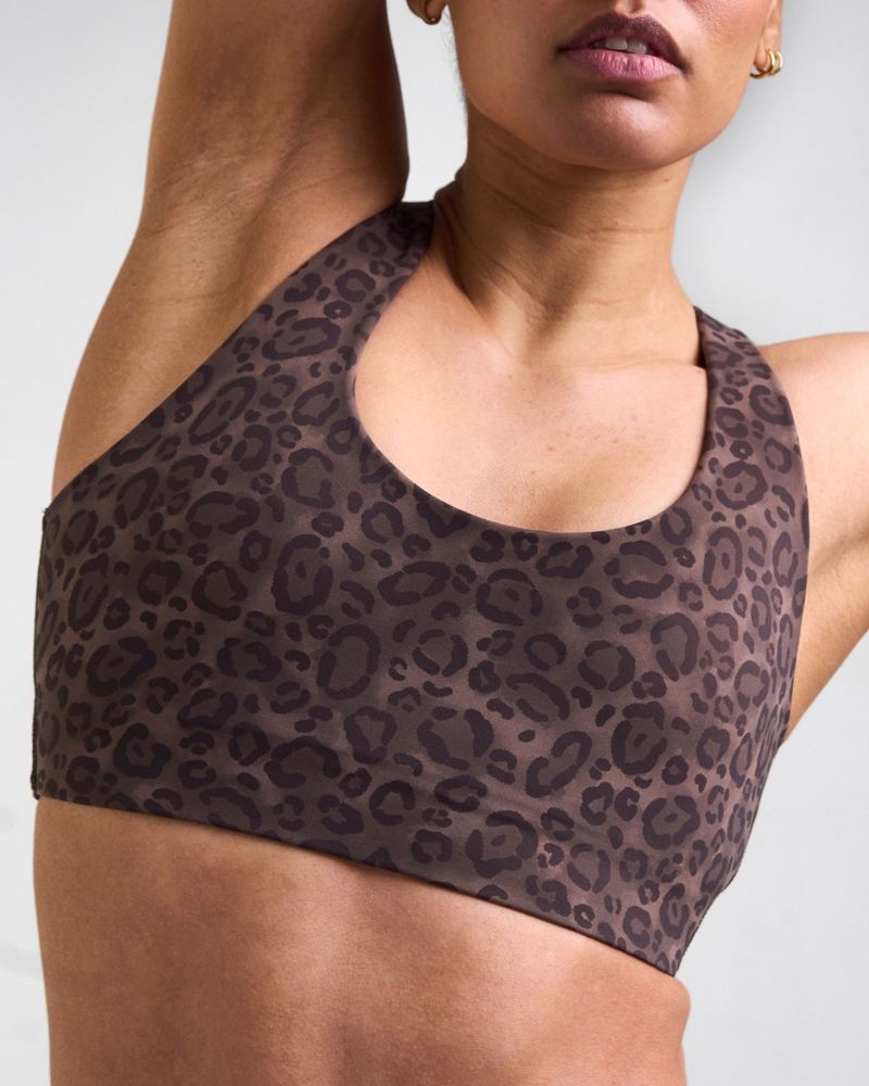 POWERCUT Sculpt Medium Support Sports Bra Leopard Brown