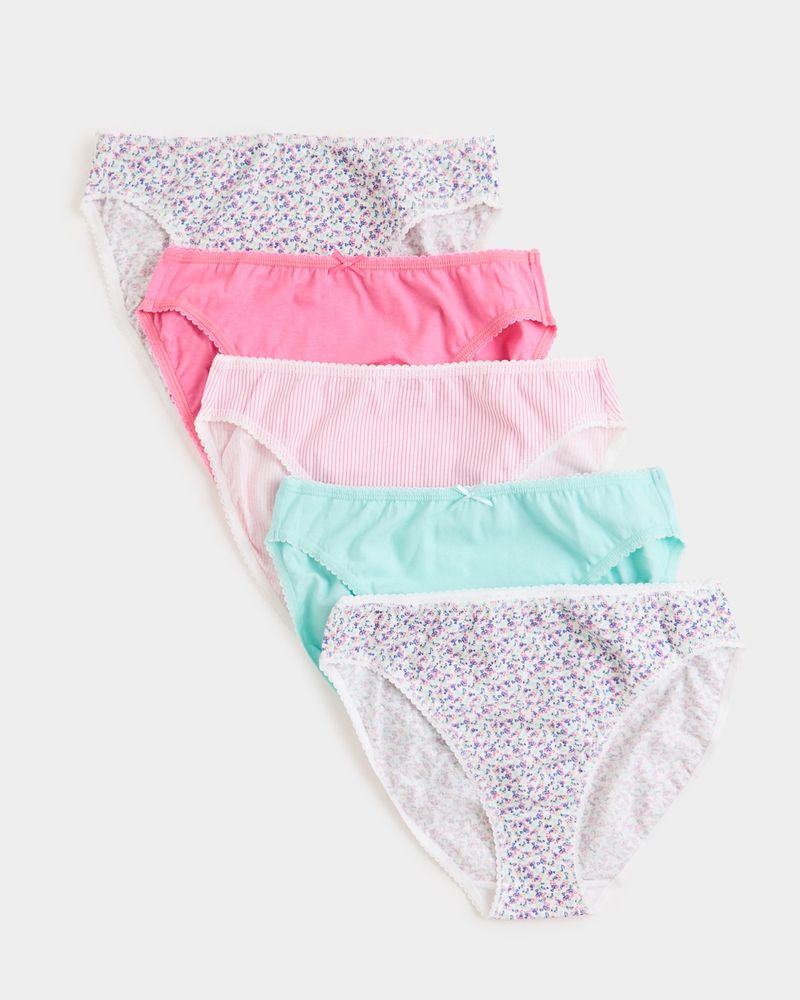 Printed High Leg Briefs - Pack Of 5