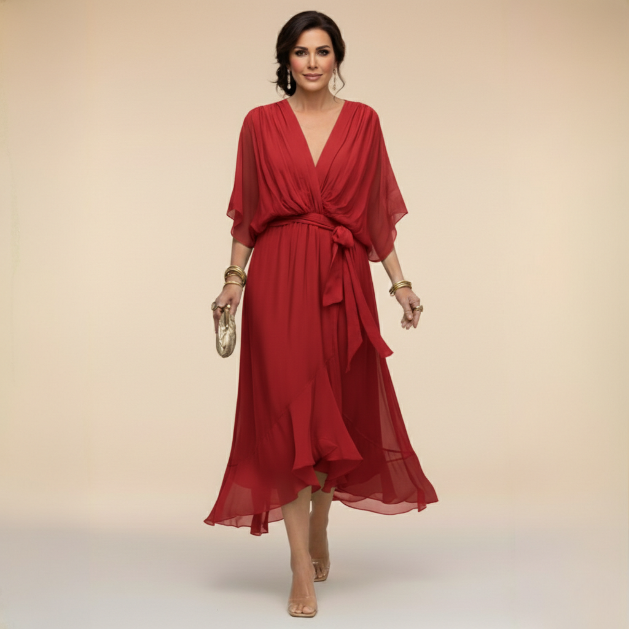  V-neck dress
