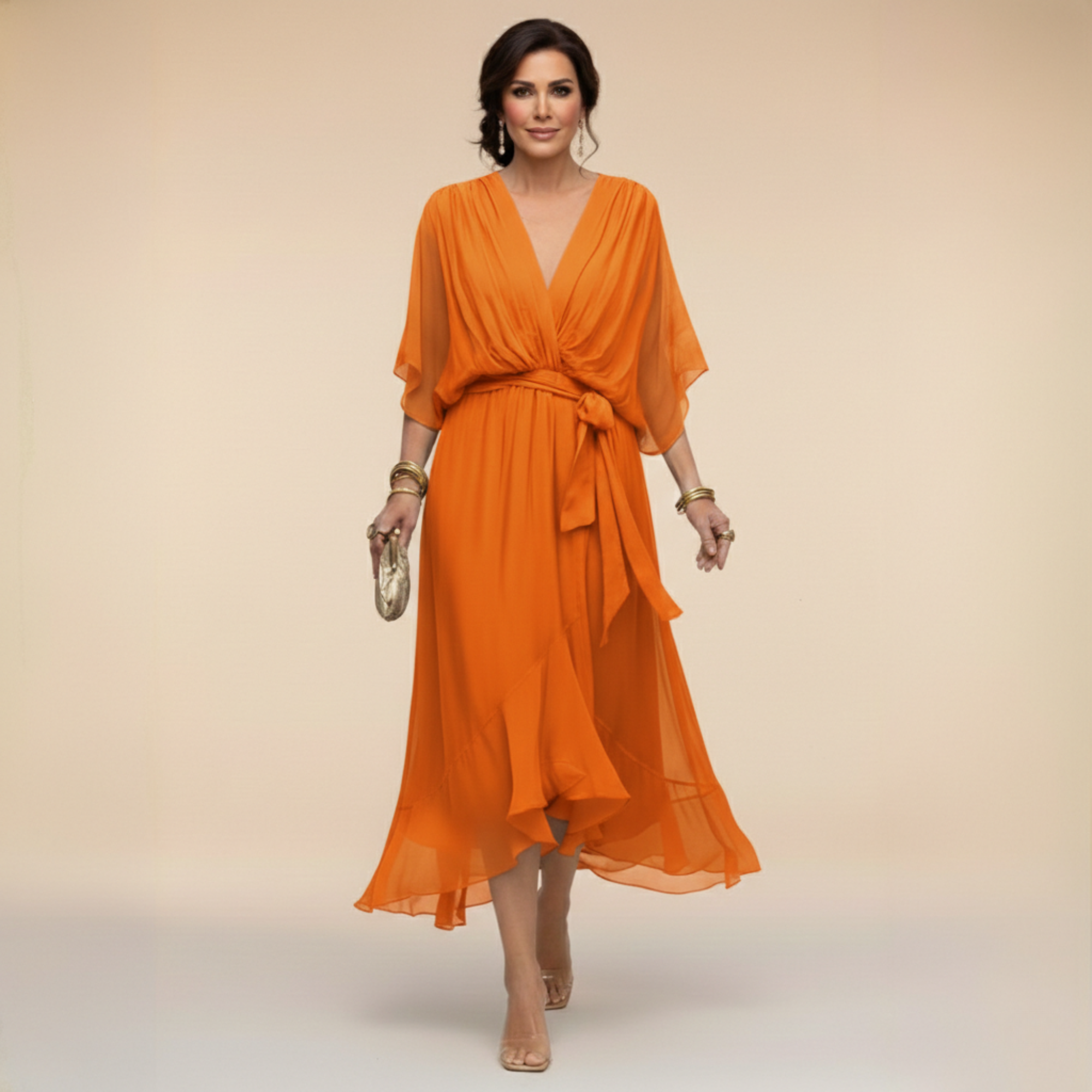  V-neck dress