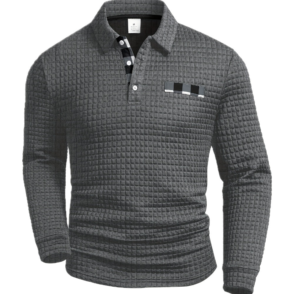 Gestructureerde Longsleeve Polo
