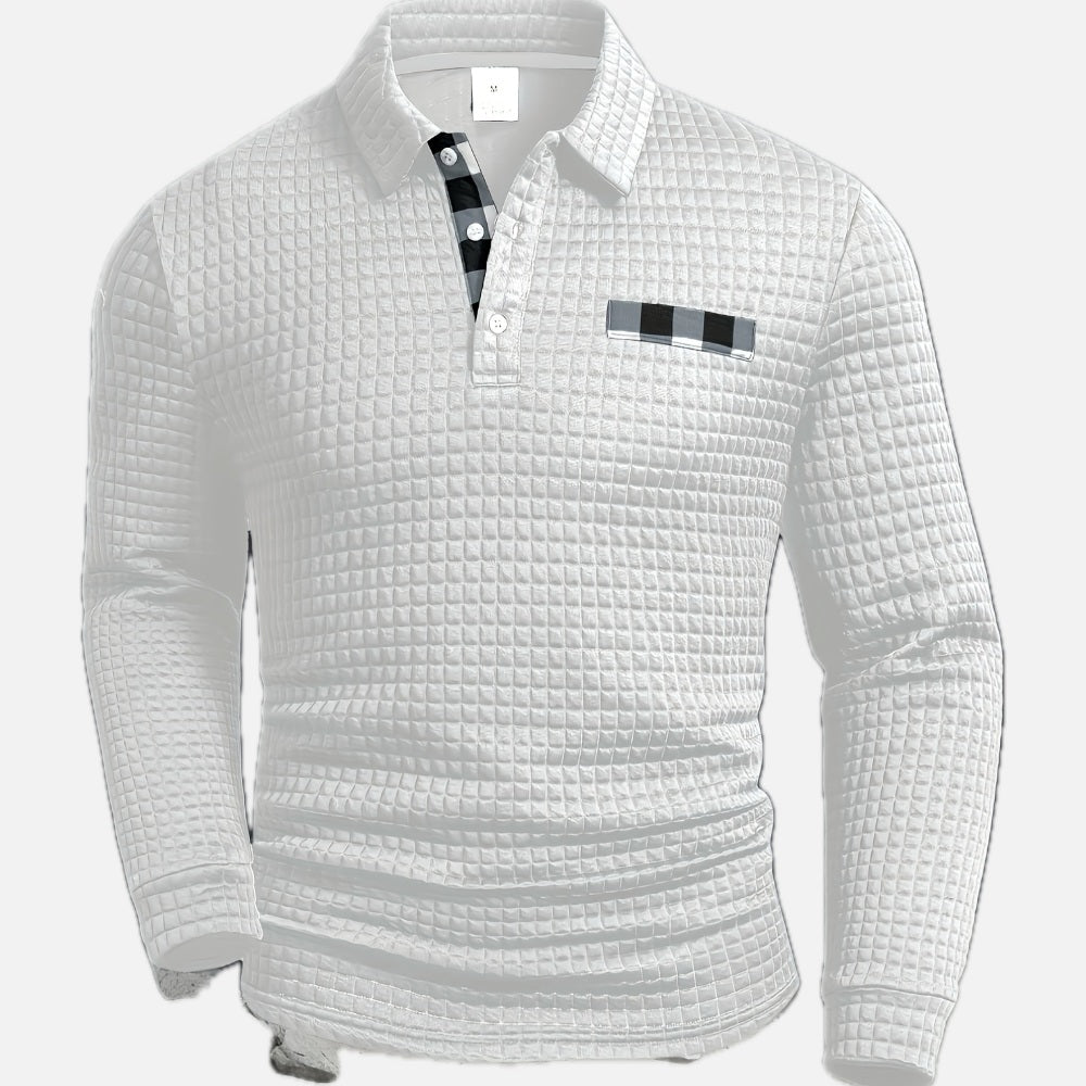 Gestructureerde Longsleeve Polo