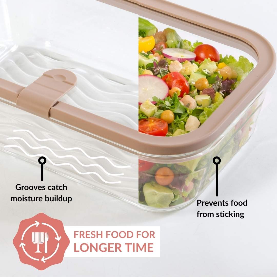 Vento Food Storage Container Set Of 4 220ml 1320ml 2500ml Beige Brown