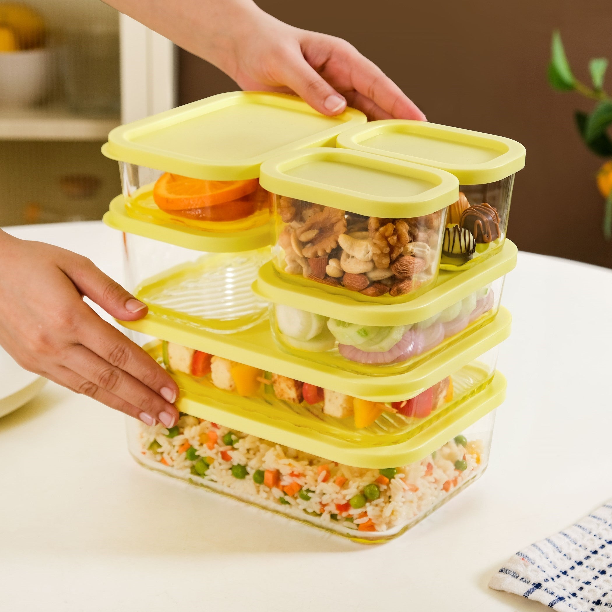 Stack On Airtight Container Set Of 7 S 310ml M 520ml L 750ml XL 1200ml XXL 1700ml