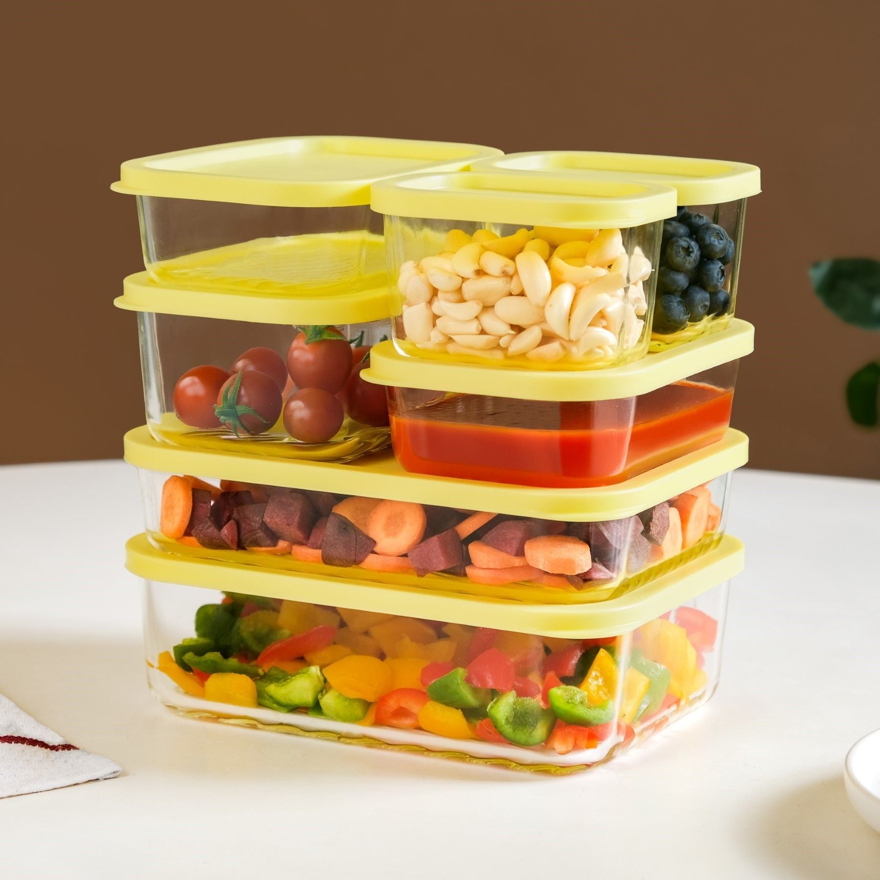Stack On Airtight Container Set Of 7 S 310ml M 520ml L 750ml XL 1200ml XXL 1700ml