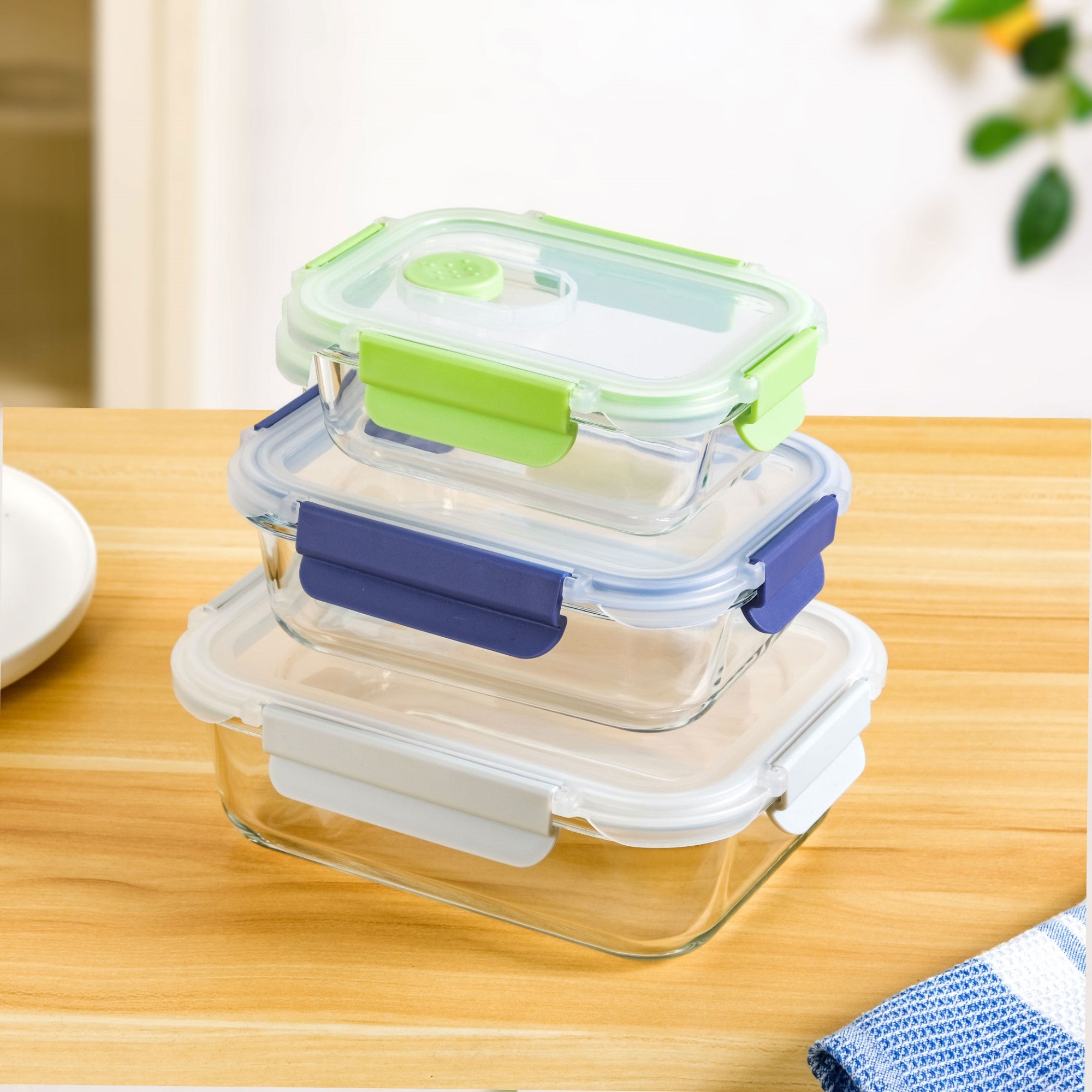 Food Containers With Air Vents Set Of 3 370ml 660ml 1000ml