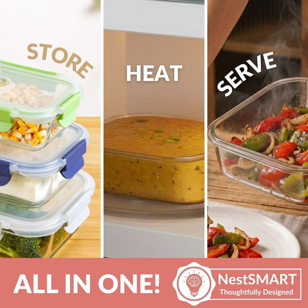 Food Containers With Air Vents Set Of 3 370ml 660ml 1000ml