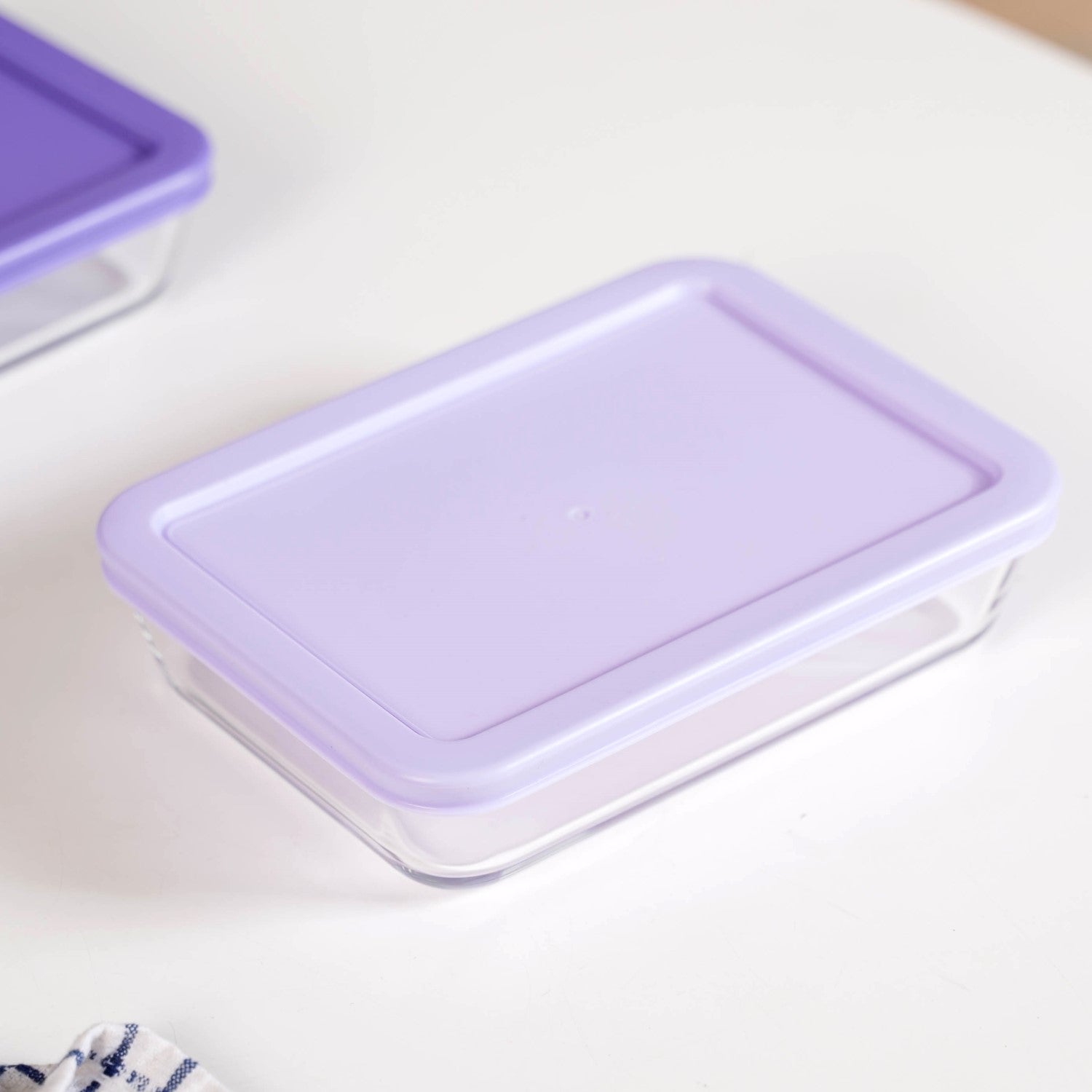 Set Of 4 Shallow Borosilicate Glass Food Storage Container 700ml