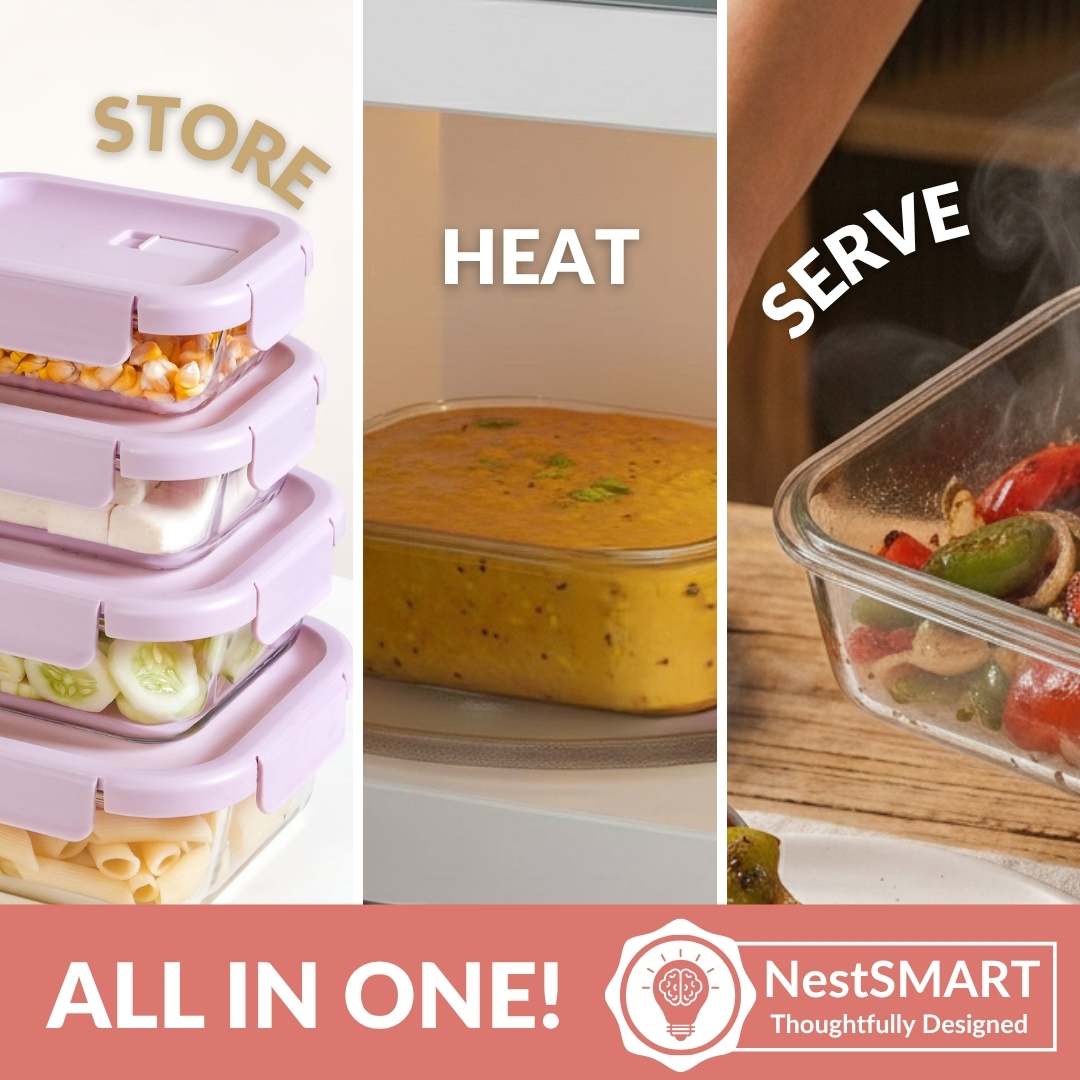 Food Containers Lavender Set Of 4 370ml 660ml 1000ml 1500ml