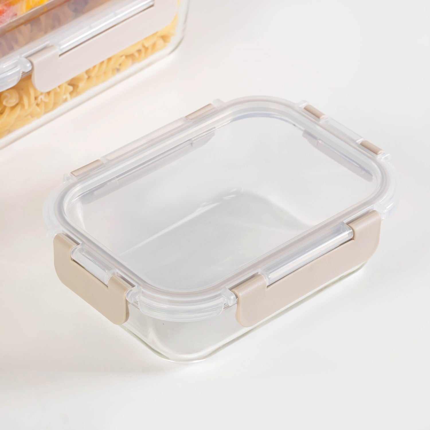 Leakproof Food Storage Box Set Of 5 Beige XS 185ml S 370ml M 600ml L 1000ml XL 1500ml