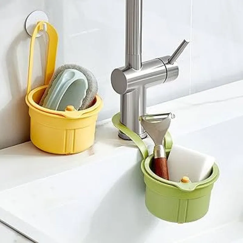 2 in 1 Sink Drain Basket Faucet Hanging Filter Bag