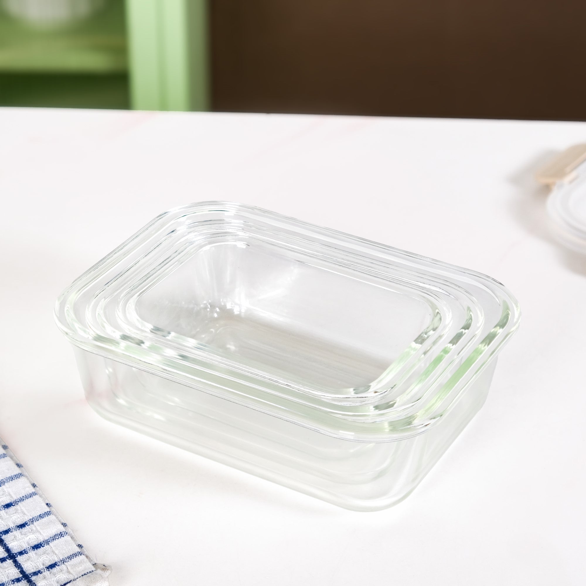 Lunch Box For Office Set Of 3 Beige S 370ml M 600ml L 100ml