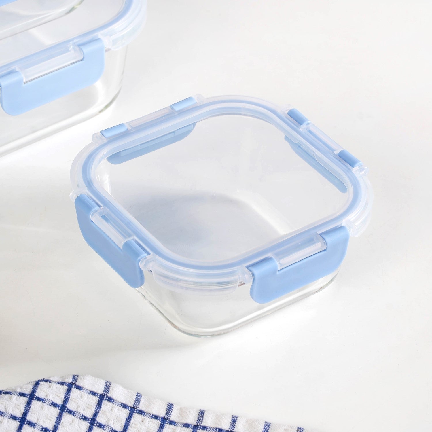 Airtight Food Storage Square Container Set Of 5 Blue XS 160 S 300 M 500 L 800 XL 1200