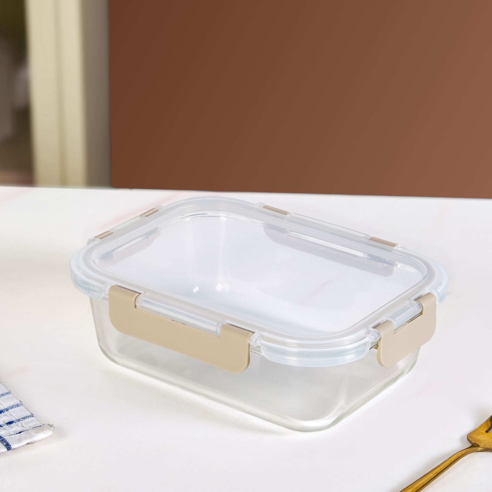 Lunch Box For Office Set Of 3 Beige S 370ml M 600ml L 100ml