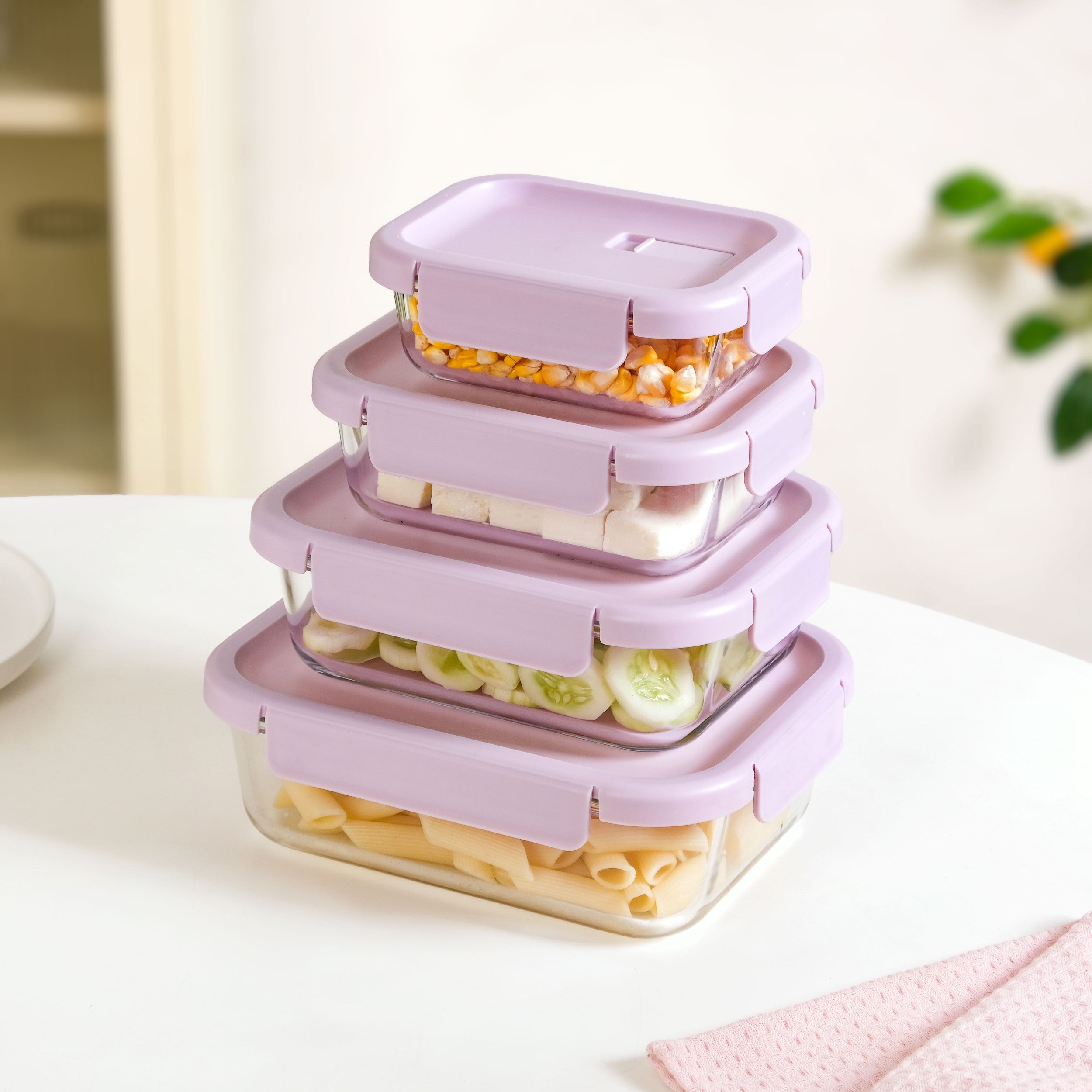 Food Containers Lavender Set Of 4 370ml 660ml 1000ml 1500ml