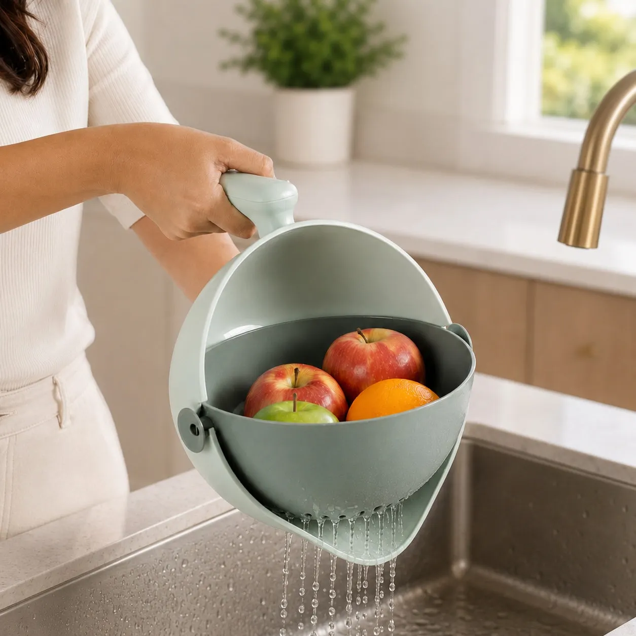 2 In 1 Kitchen Colander And Bowl 2000ml