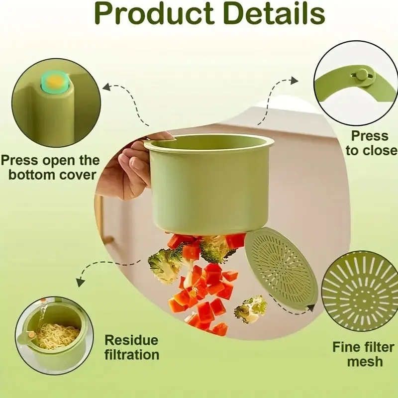 2 in 1 Sink Drain Basket Faucet Hanging Filter Bag