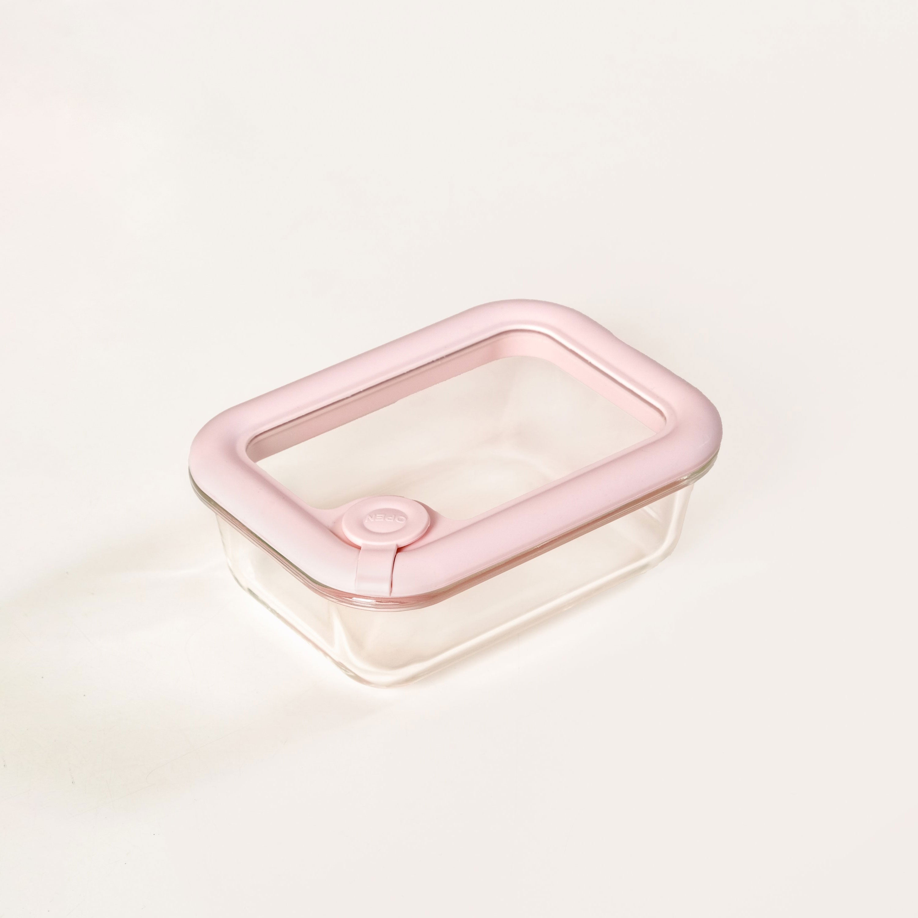 Air Vent Tempered Glass Lid Food Storage Container Set Of 4 Pink Ombre 370ml 640ml 1040ml 1520ml