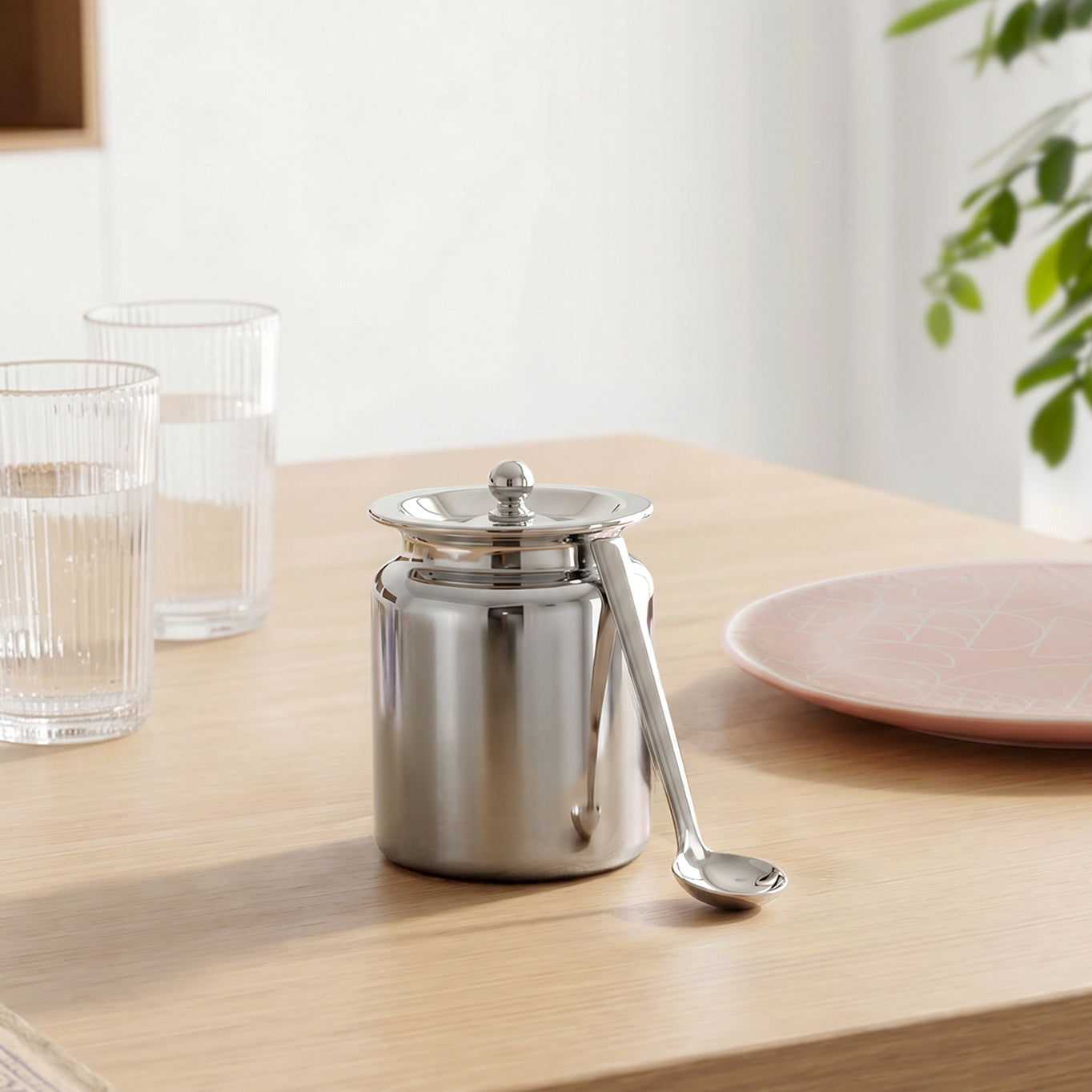 Plain Ghee Pot With Spoon 350ml