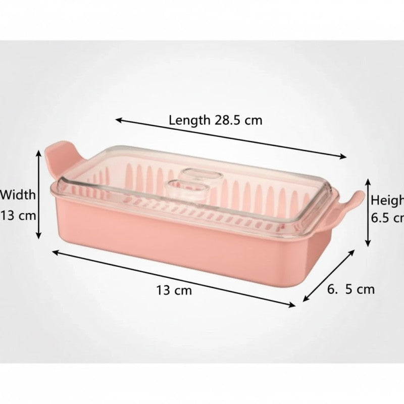 Cutlery Box with Lid and Drain