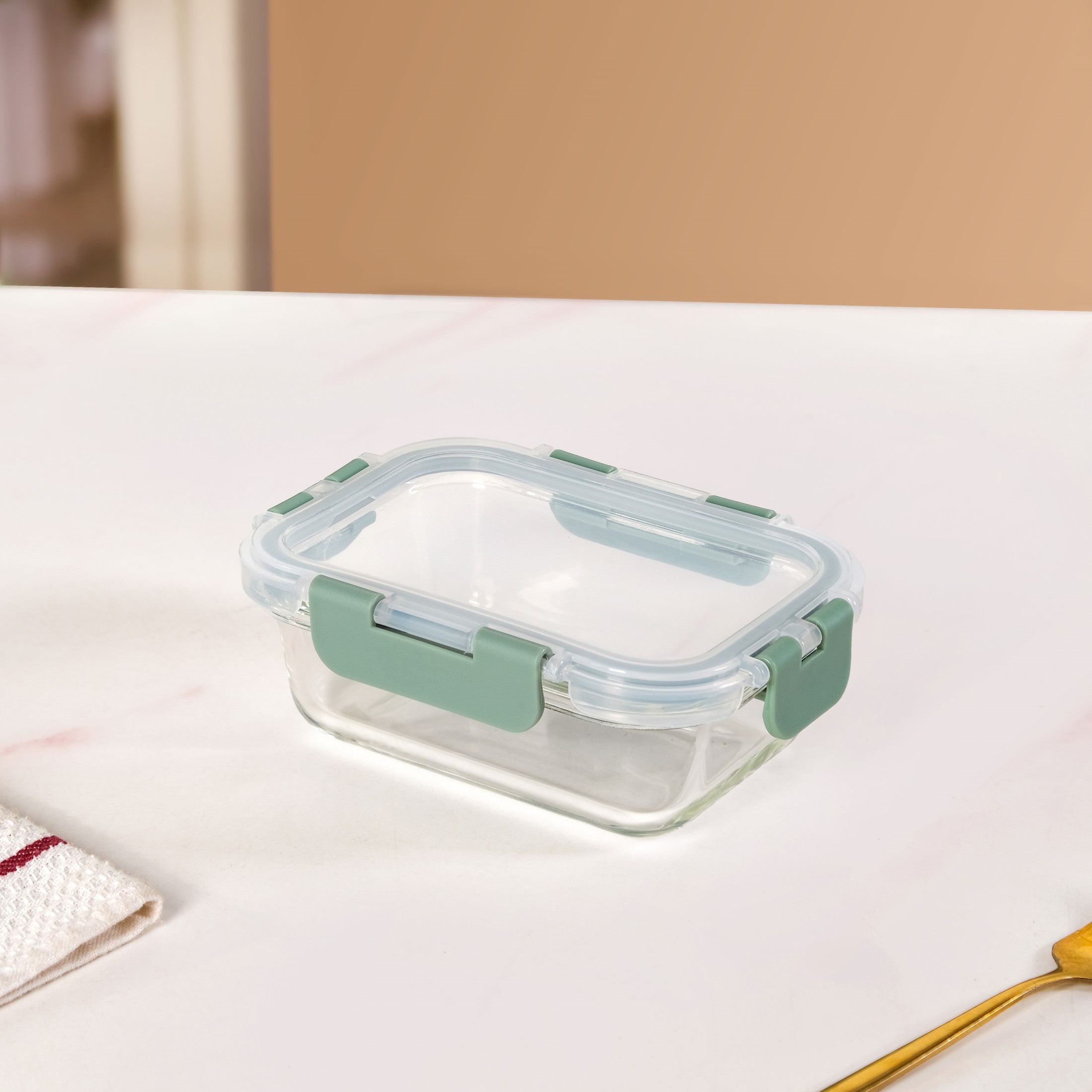 Lunch Box Set Of 3 Green S 370ml M 600ml L 1000ml