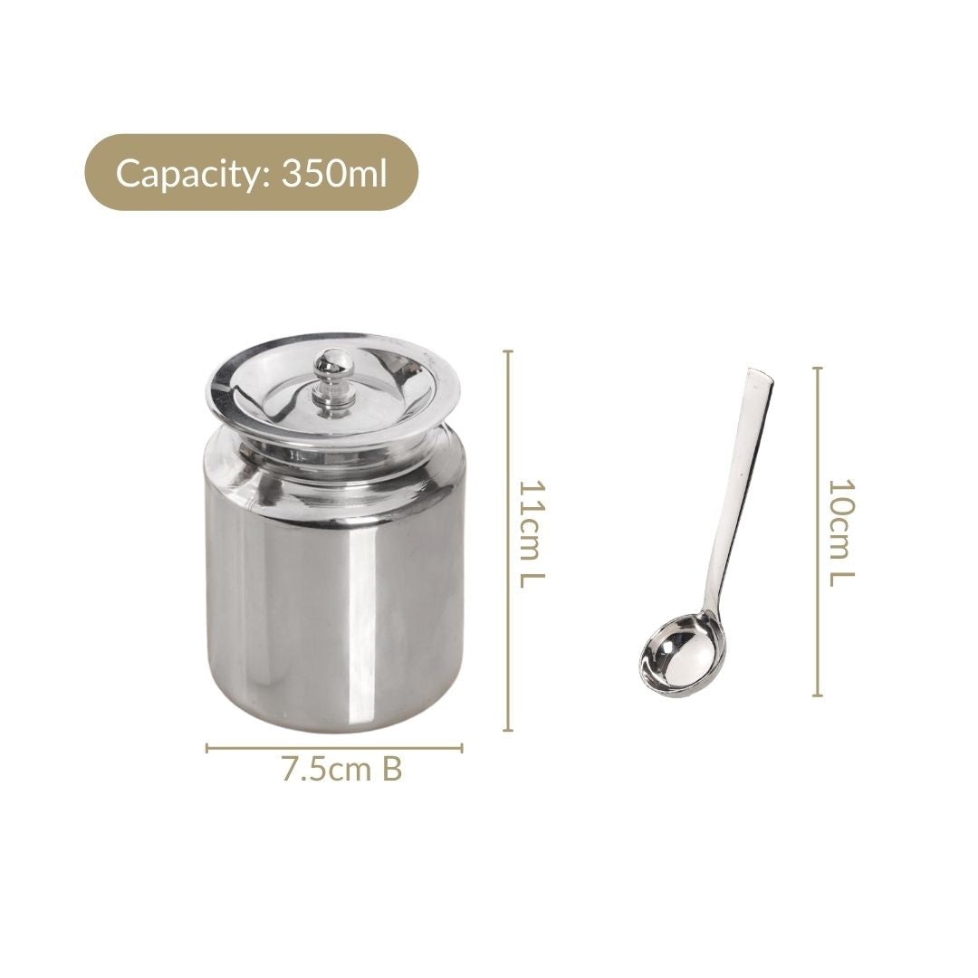 Plain Ghee Pot With Spoon 350ml
