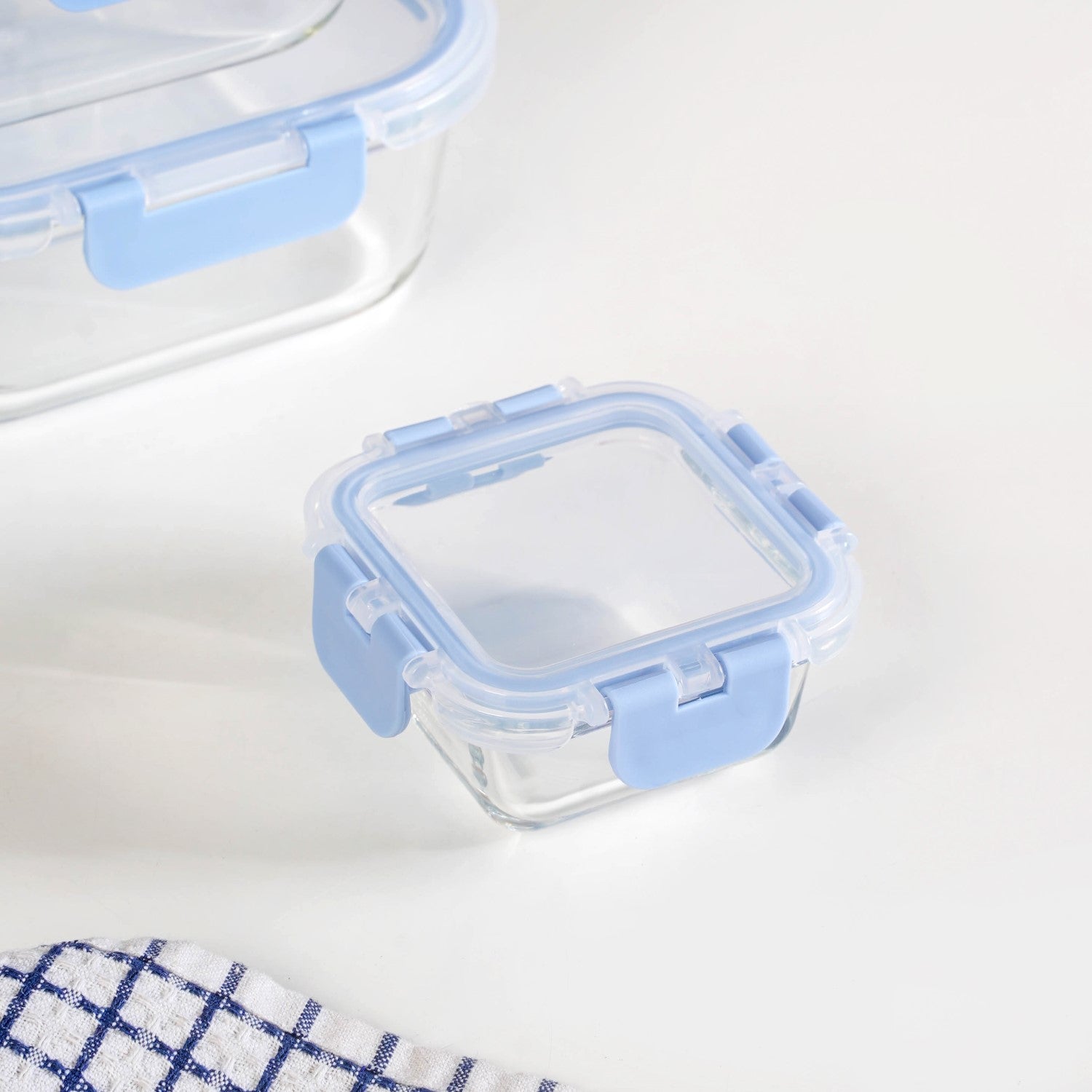 Airtight Food Storage Square Container Set Of 5 Blue XS 160 S 300 M 500 L 800 XL 1200