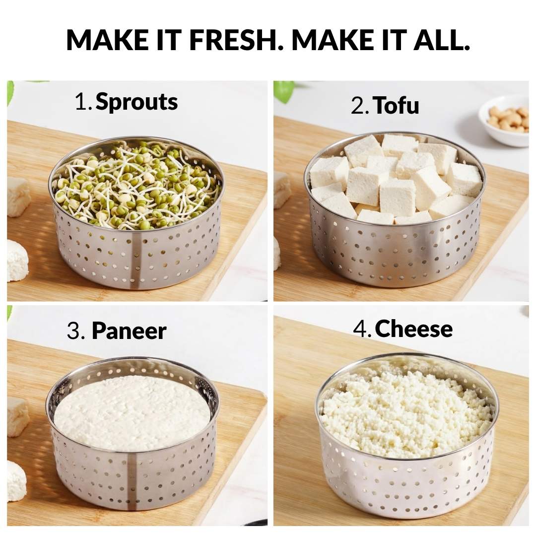 Round Stainless Steel Paneer Maker Mould Press 550ml