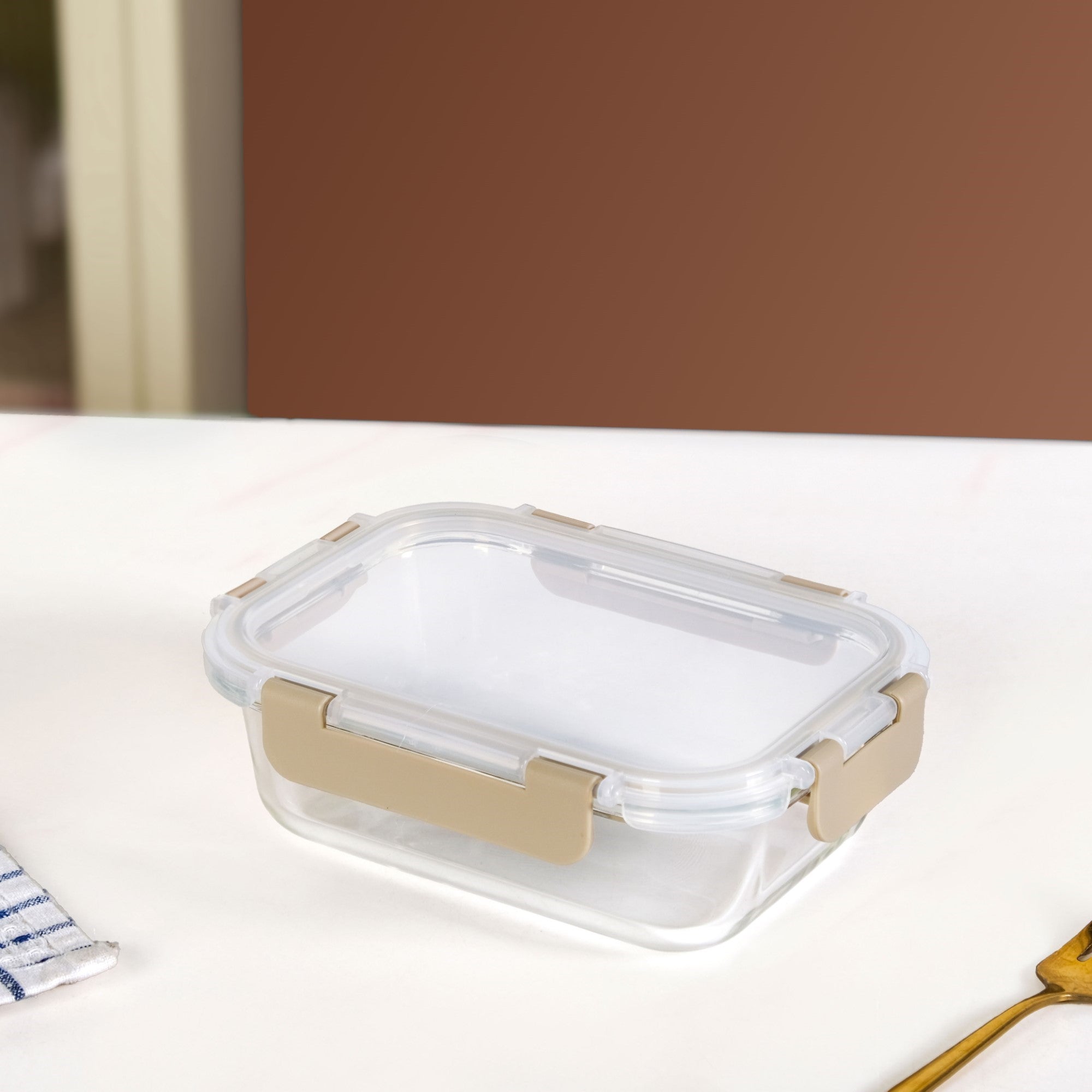 Lunch Box For Office Set Of 3 Beige S 370ml M 600ml L 100ml