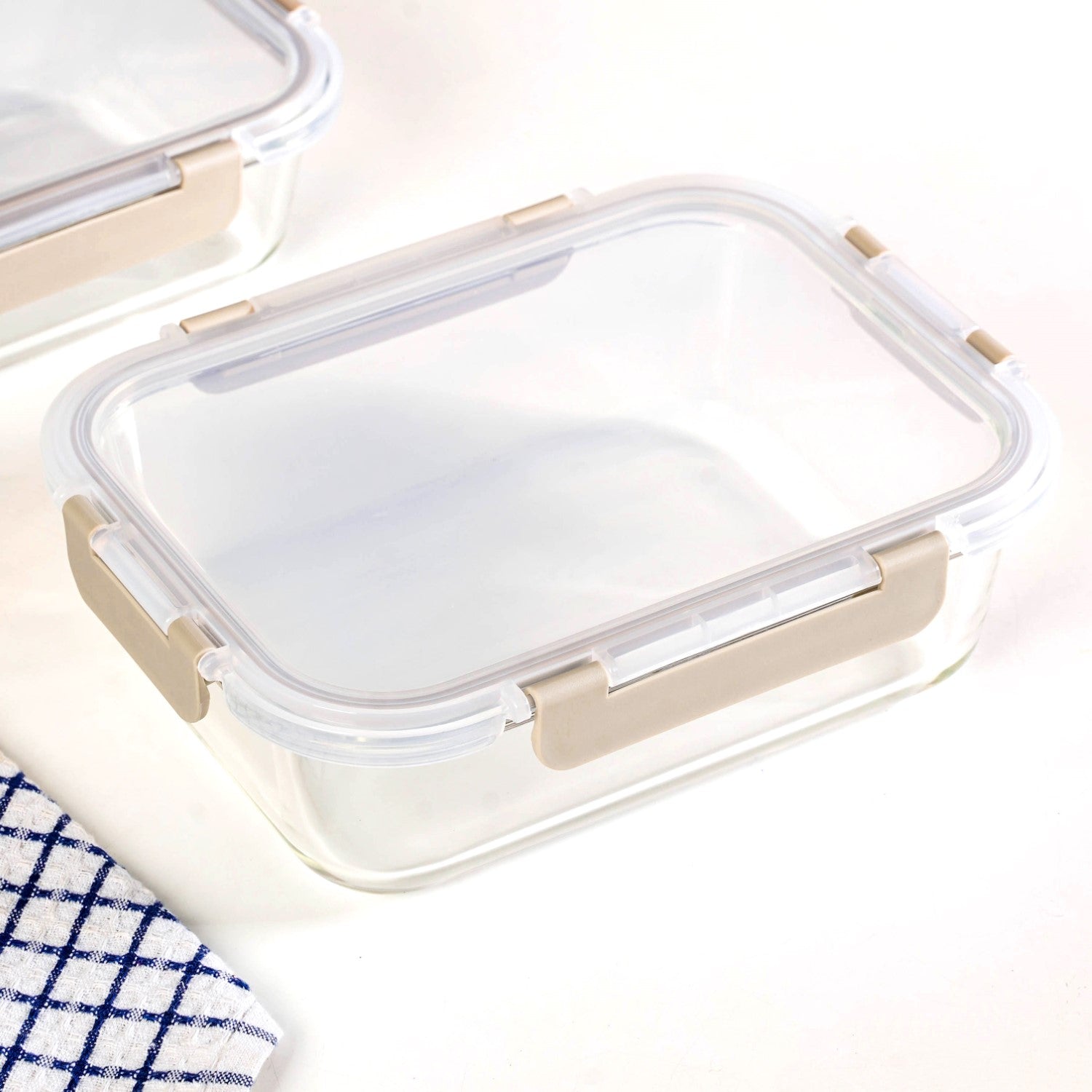 Microwave Safe Stackable Food Storage Box Set Of 4 Beige S 370ml M 600ml L 1000ml XL 1500ml
