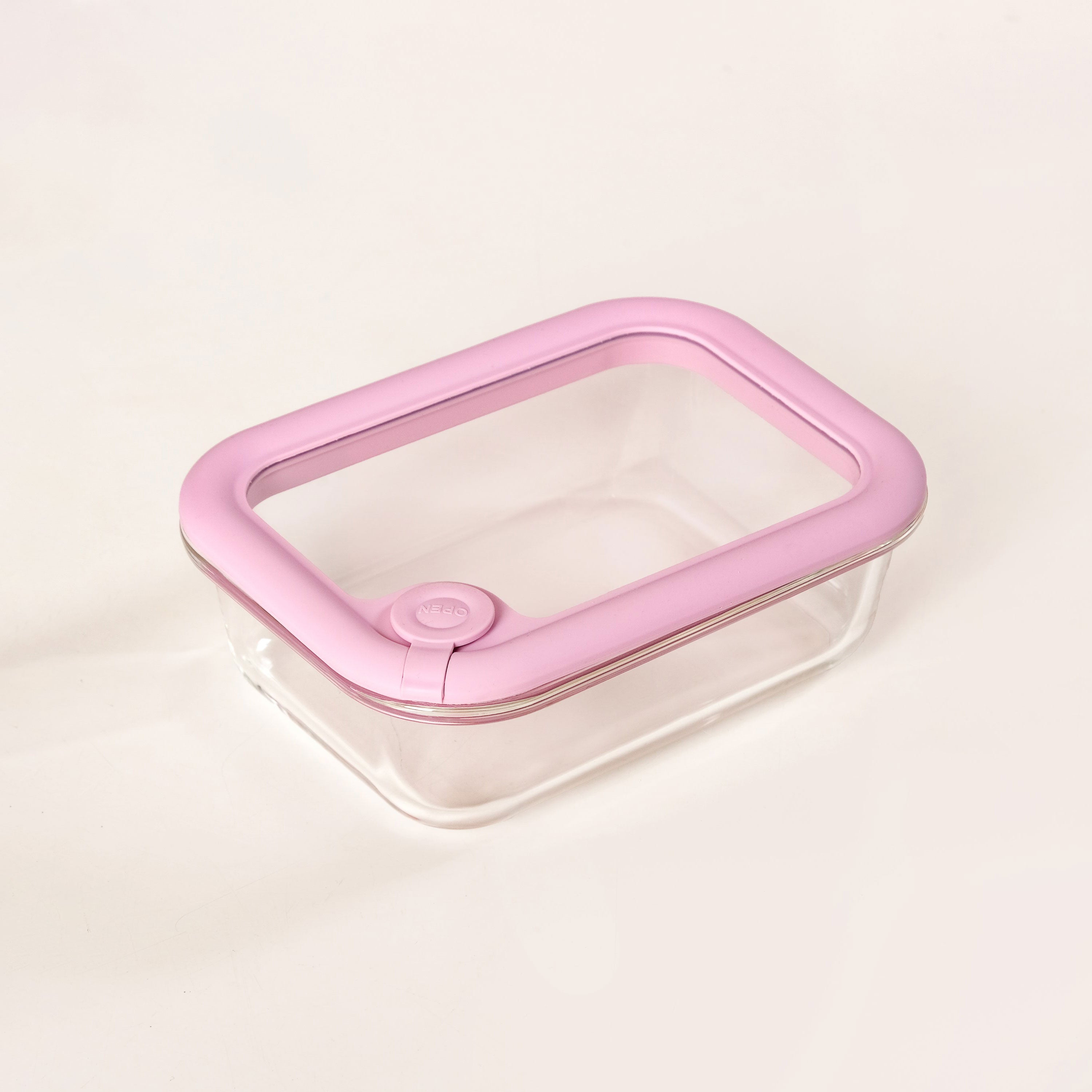 Air Vent Tempered Glass Lid Food Storage Container Set Of 4 Pink Ombre 370ml 640ml 1040ml 1520ml
