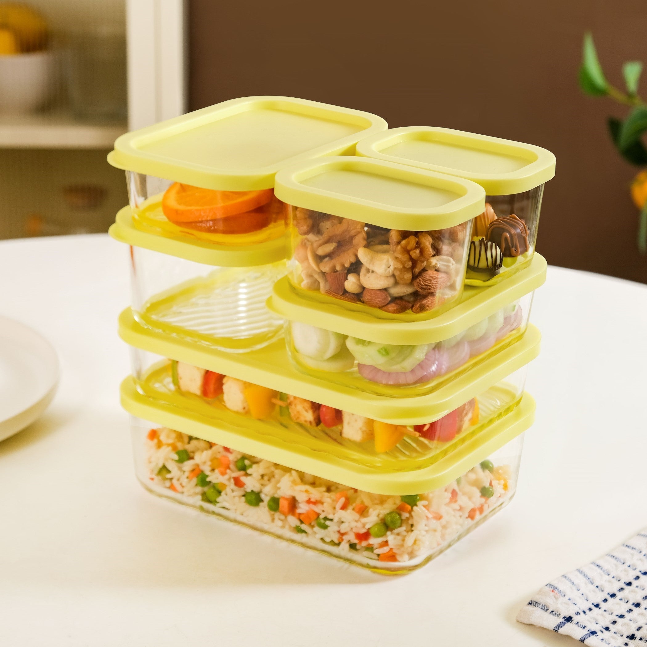 Stack On Airtight Container Set Of 7 S 310ml M 520ml L 750ml XL 1200ml XXL 1700ml