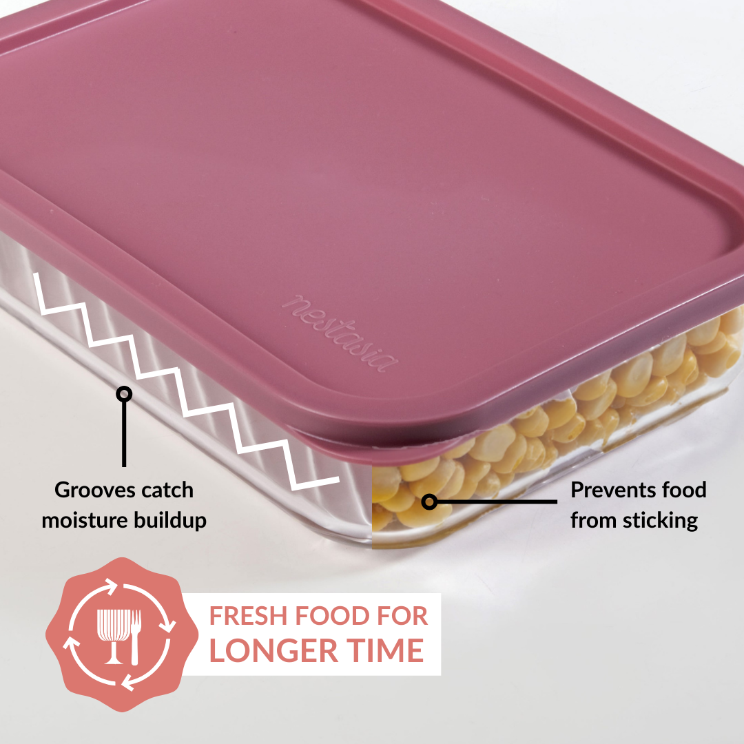 Borosilicate Premium Food Container With Lid Set Of 7 310ml 520ml 1200ml Berrywood