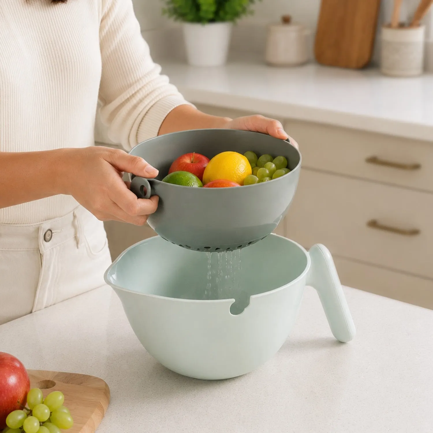 2 In 1 Kitchen Colander And Bowl 2000ml