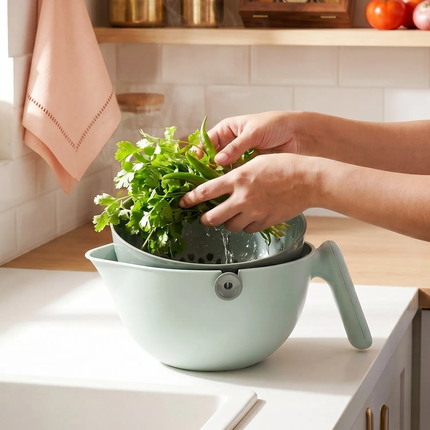 2 In 1 Kitchen Colander And Bowl 2000ml