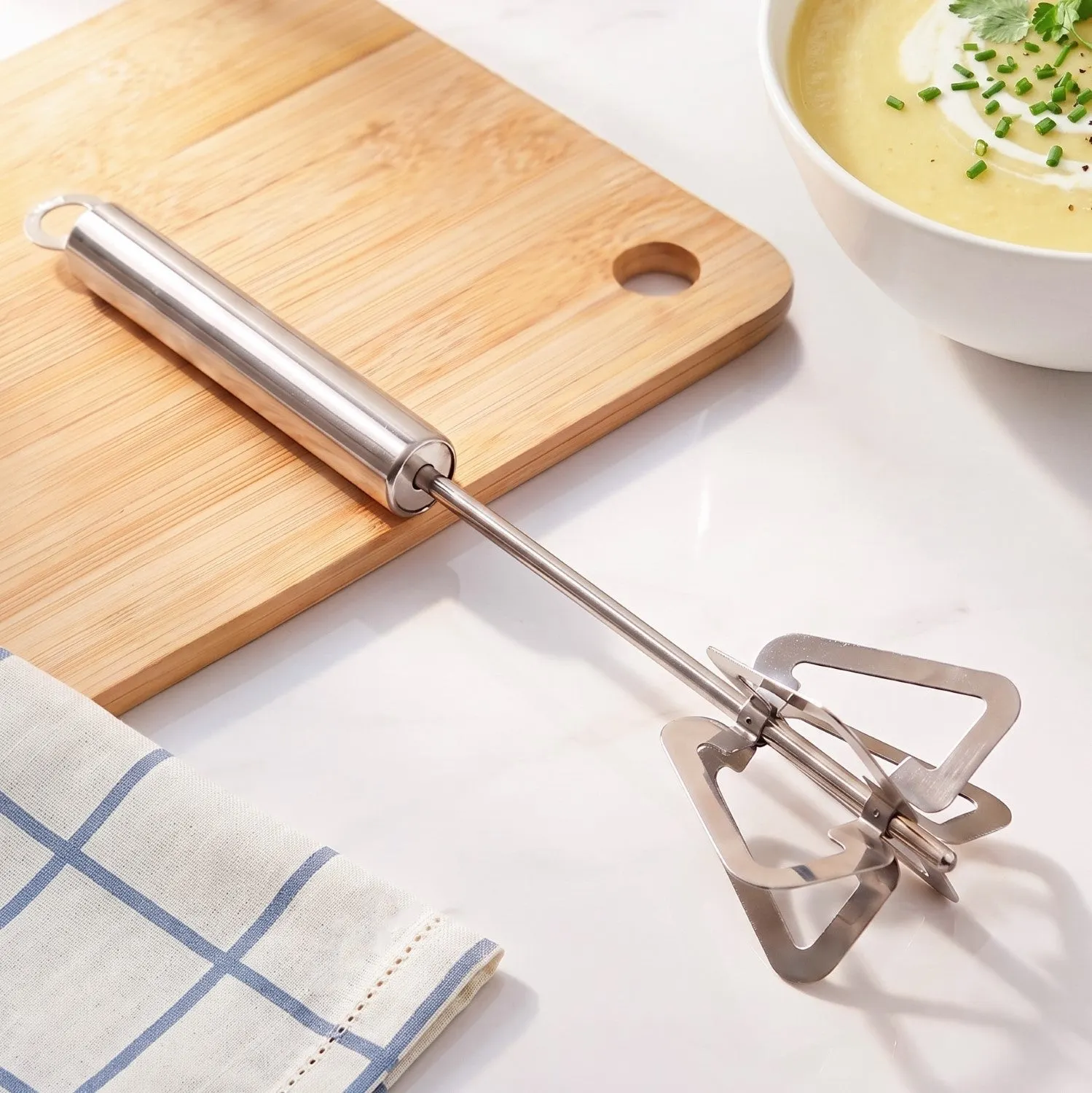 Hand Churner Stainless Steel Press And Release