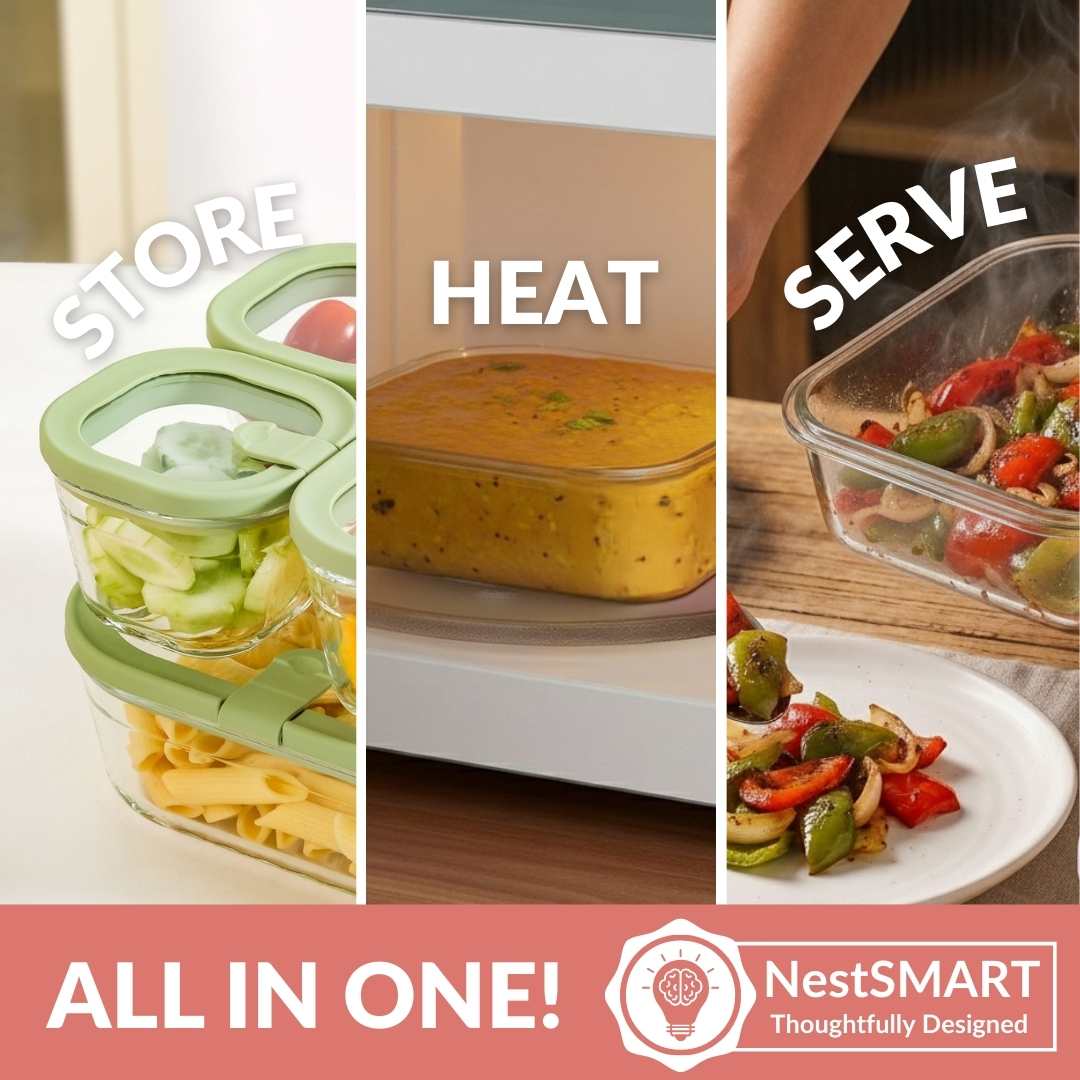 Vento Food Storage Container Set Of 4 220ml 1320ml 2500ml Sage Green