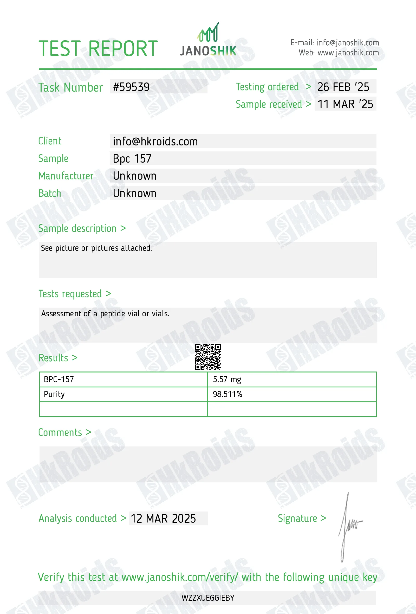 99.56% BPC-157 powder bpc raw 1g