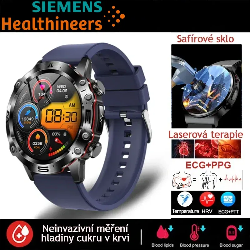 Nové chytré lékařské hodinky s umělou inteligencí z roku 2025 | Monitorování zdraví EKG + PPG | Test hladiny cukru v krvi, krevních lipidů, kyseliny močové a fitness tracker