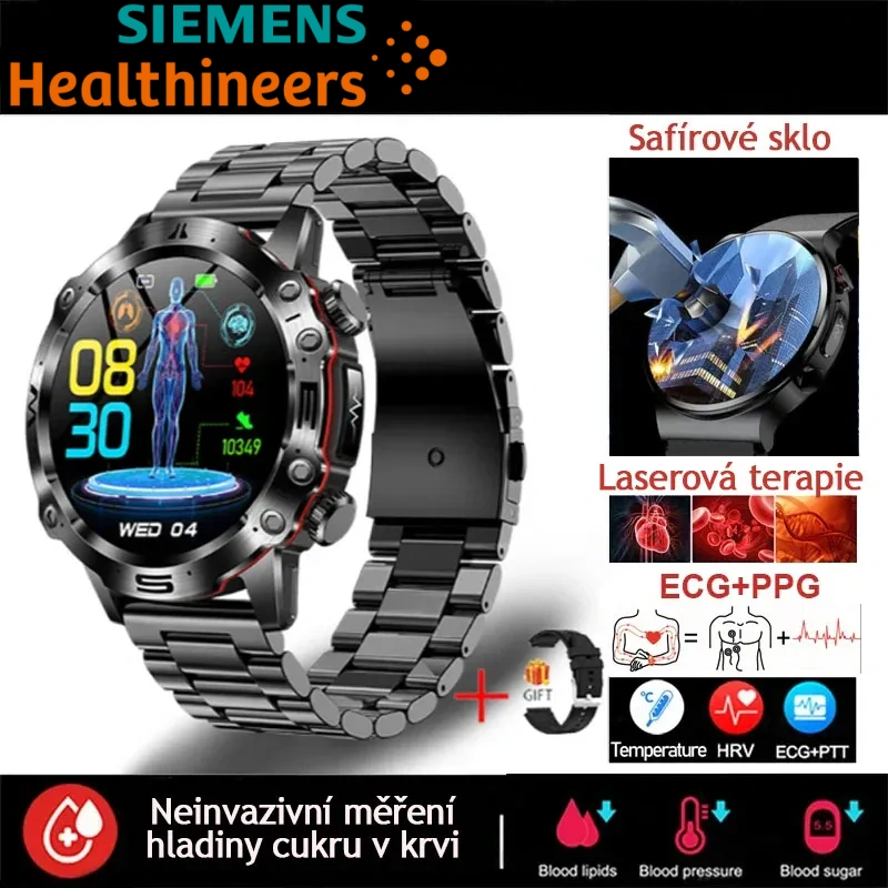 Nové chytré lékařské hodinky s umělou inteligencí z roku 2025 | Monitorování zdraví EKG + PPG | Test hladiny cukru v krvi, krevních lipidů, kyseliny močové a fitness tracker