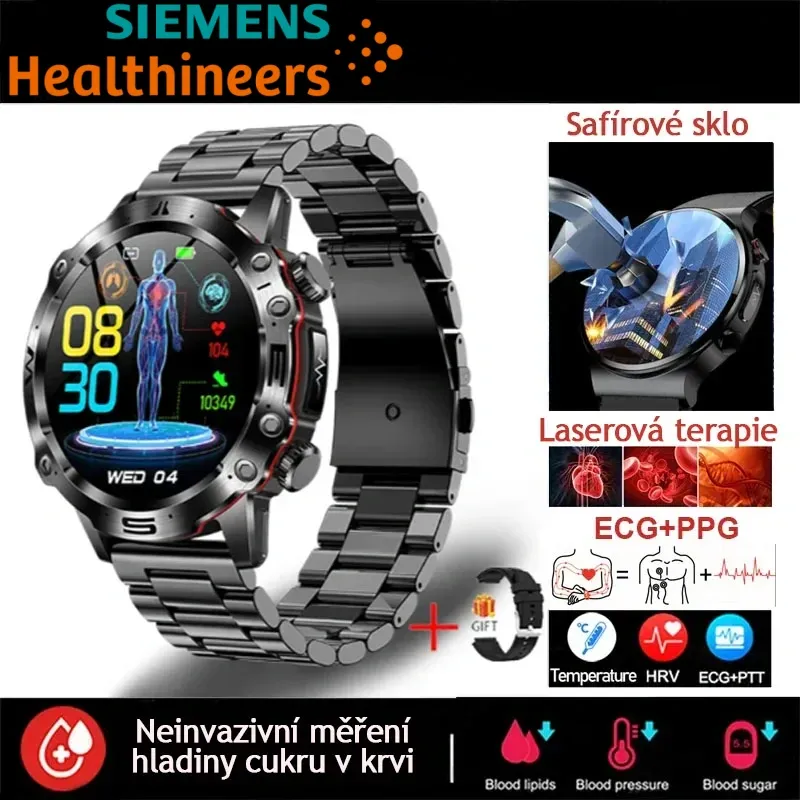 Nové chytré lékařské hodinky s umělou inteligencí z roku 2025 | Monitorování zdraví EKG + PPG | Test hladiny cukru v krvi, krevních lipidů, kyseliny močové a fitness tracker