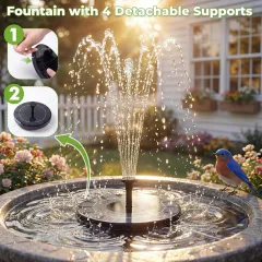 🌞🌞2.5W Solar Fountain Pump with 6 Nozzles – Solar Fountain for Bird Bath, Garden Pond & Outdoor Water Features🌞🌞-Aisitin