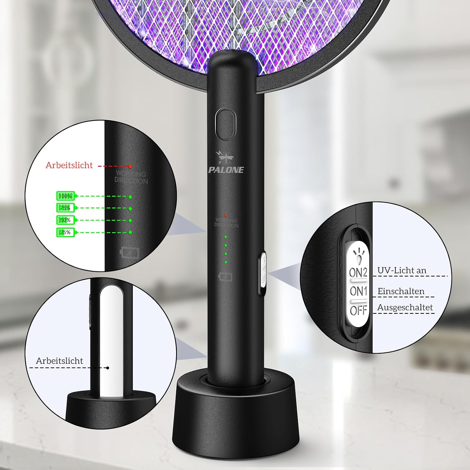  2 in 1 Electric Fly Swatter, Extra Strong 4000 V Mosquito Lamp