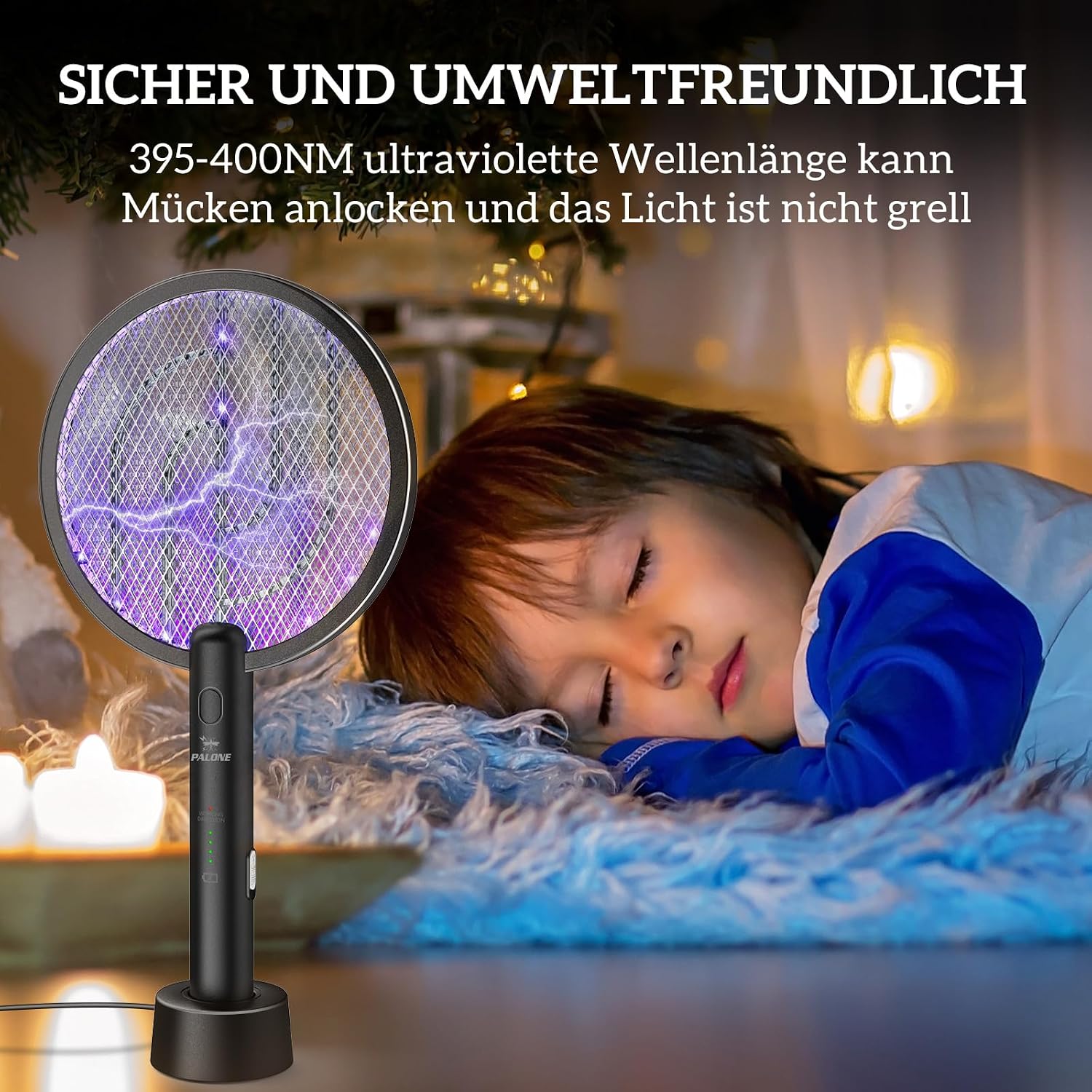  2 in 1 Electric Fly Swatter, Extra Strong 4000 V Mosquito Lamp