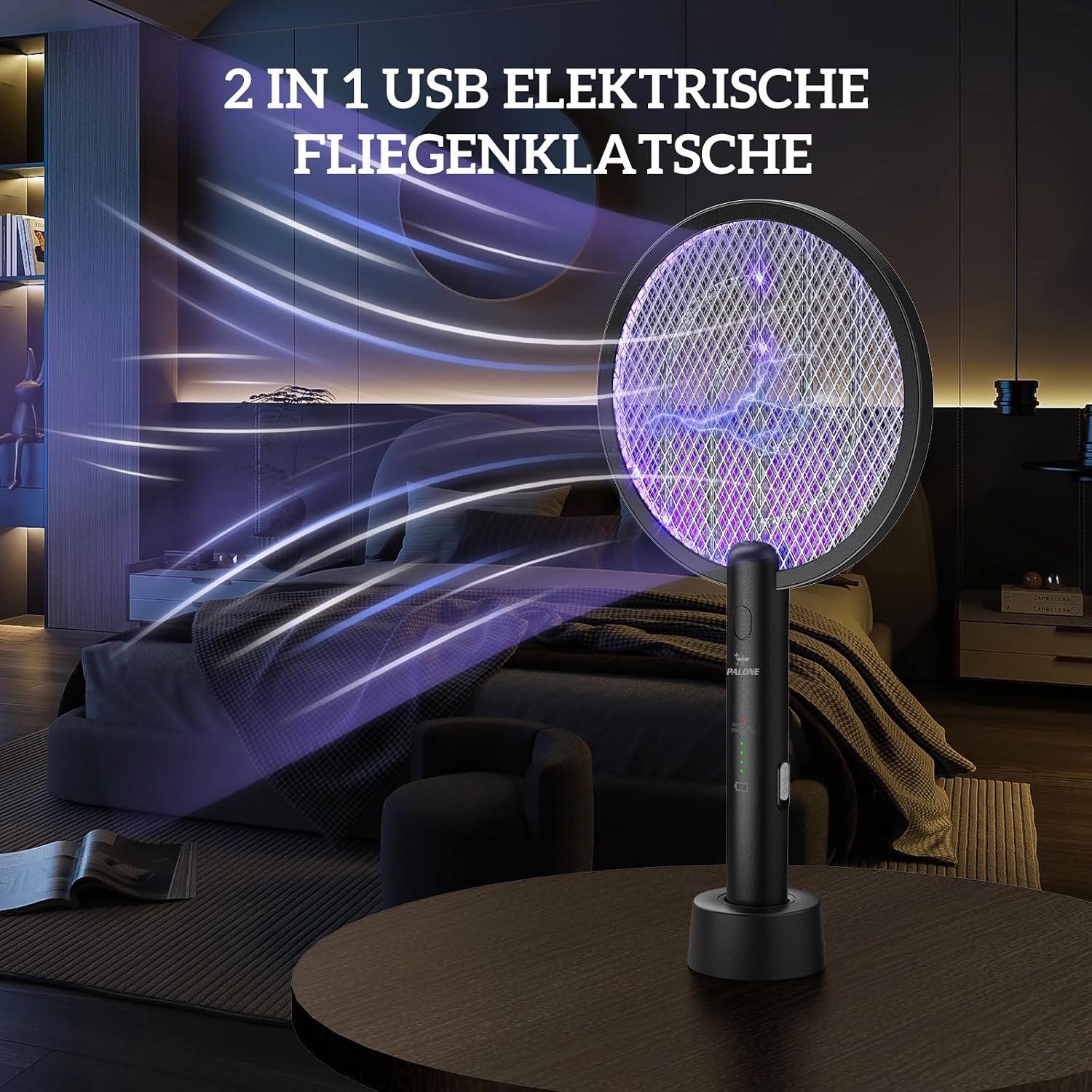  2 in 1 Electric Fly Swatter, Extra Strong 4000 V Mosquito Lamp